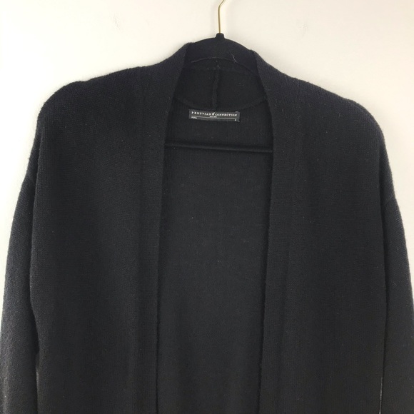 Peruvian connection black alpaca cardigan open - Picture 3 of 5